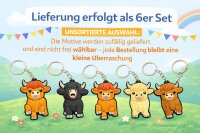Highland Kuh Schlüsselanhänger 6er Set –...