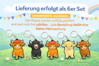 Highland Kuh Schl&uuml;sselanh&auml;nger 6er Set &ndash;...
