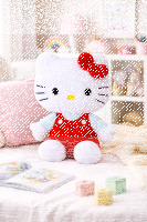 Hello Kitty Kuscheltier Plüschtier 45 cm Stofftier Schleife rot