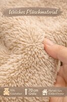 Kuscheltier Hase XXL 70 cm Plüschtier mit langen Ohren weich braun Pastell Stofftier zum Spielen Schlafen Dekoration Geschenk für Kinder