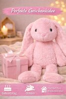 Kuscheltier Hase XXL 70 cm Plüschtier mit langen Ohren weich rosa Pastell Stofftier zum Spielen Schlafen Dekoration Geschenk für Kinder