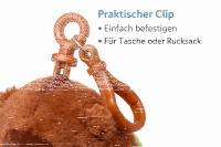 Capybara Plüsch Anhänger mit Rucksack – Süßer Backpack Clip Schlüsselanhänger Braun Grün – Kuscheltier Taschenanhänger für Rucksack, Tasche oder Schlüsselbund – 11 cm