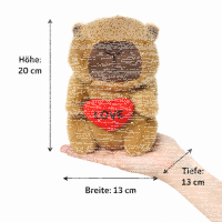 Capybara Kuscheltier 20 cm mit Herz – Weiches Capybara Plüschtier mit Love Herz – Süße Tierfigur Stofftier Geschenk für Kinder Mädchen Jungen