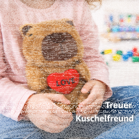 Capybara Kuscheltier 20 cm mit Herz – Weiches Capybara Plüschtier mit Love Herz – Süße Tierfigur Stofftier Geschenk für Kinder Mädchen Jungen