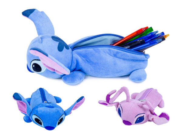 Lilo&Stitch Plüsch Etui Federmäppchen Schlampermäppchen Make-up Tasche 25 cm - Schminktasche Design Angel