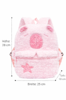 Capybara Plüsch Rucksack Kinder Rosa Pink – Kinderrucksack mit Hauptfach & Frontfach Reißverschluss, Verstellbare Schultergurte, Kuscheliger Mini Rucksack 28 x 25 x 10 cm