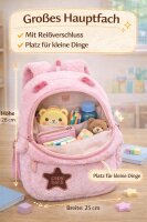 Capybara Plüsch Rucksack Kinder Rosa Pink – Kinderrucksack mit Hauptfach & Frontfach Reißverschluss, Verstellbare Schultergurte, Kuscheliger Mini Rucksack 28 x 25 x 10 cm