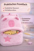 Capybara Plüsch Rucksack Kinder Rosa Pink – Kinderrucksack mit Hauptfach & Frontfach Reißverschluss, Verstellbare Schultergurte, Kuscheliger Mini Rucksack 28 x 25 x 10 cm