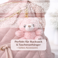 Pl&uuml;sch B&auml;r Schl&uuml;sselanh&auml;nger 13 cm &ndash; Kuscheliger Teddy Anh&auml;nger mit goldfarbenem Schl&uuml;sselring &ndash; Weiches Stofftier f&uuml;r Tasche, Rucksack oder Schl&uuml;sselbund &ndash; rosa