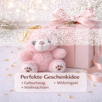 Pl&uuml;sch B&auml;r Schl&uuml;sselanh&auml;nger 13 cm &ndash; Kuscheliger Teddy Anh&auml;nger mit goldfarbenem Schl&uuml;sselring &ndash; Weiches Stofftier f&uuml;r Tasche, Rucksack oder Schl&uuml;sselbund &ndash; rosa