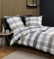 Janine Mako-Satin Bettwäsche 155x220 Moments silber...