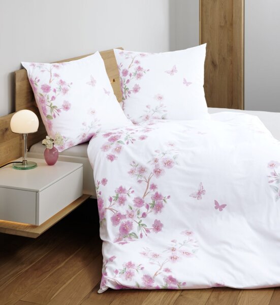 Janine Mako-Satin Bettwäsche 155x220 Moments rosa