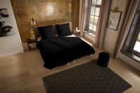 Pure Bettwäsche 200x200 + 2 x 80x80 cm Mikrofaser Uni uni schwarz