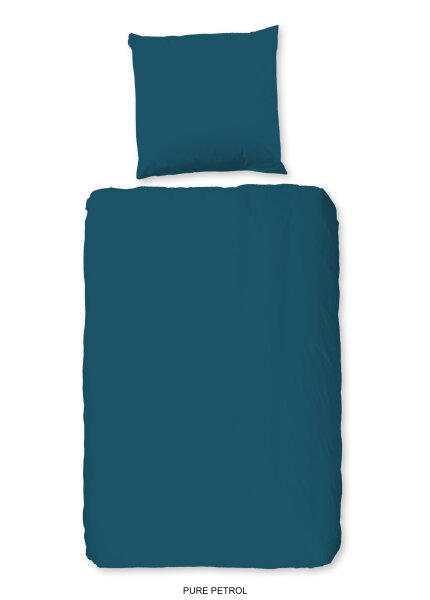 Pure Bettwäsche 200x200 + 2 x 80x80 cm Mikrofaser Uni uni blau
