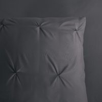 Pure Bettwäsche 135x200 + 1 x 80x80 cm Mikrofaser Elegance luxuriöse Abnäherfalten grau