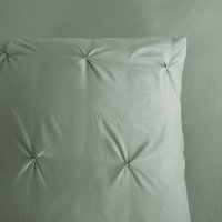 Pure Bettw&auml;sche 155x220 + 1 x 80x80 cm Mikrofaser Elegance luxuri&ouml;se Abn&auml;herfalten gr&uuml;n