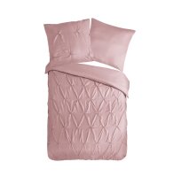 Pure Bettwäsche 155x220 + 1 x 80x80 cm Mikrofaser Elegance luxuriöse Abnäherfalten rosa