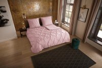 Pure Bettwäsche 155x220 + 1 x 80x80 cm Mikrofaser Elegance luxuriöse Abnäherfalten rosa