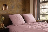 Pure Bettwäsche 155x220 + 1 x 80x80 cm Mikrofaser Elegance luxuriöse Abnäherfalten rosa