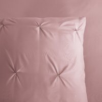 Pure Bettwäsche 155x220 + 1 x 80x80 cm Mikrofaser Elegance luxuriöse Abnäherfalten rosa
