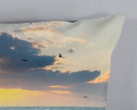 Pure Bettwäsche 155x220 + 1 x 80x80 cm Mikrofaser Samui Meer mit Sonnenuntergang bunt