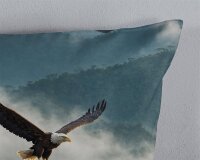 Pure Bettwäsche 200x200 + 2 x 80x80 cm Mikrofaser Eagle Raubvogel / Adler in der Natur blau