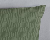 Pure Bettwäsche 135x200 + 1 x 80x80 cm Mikrofaser Groningen geometrischer Druck grün