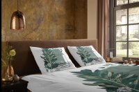 Pure Bettwäsche 200x200 + 2 x 80x80 cm Mikrofaser Green Boho Grafisches Blatt grün