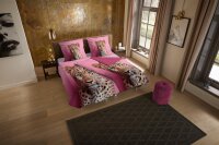 Pure Bettwäsche 155x220 + 1 x 80x80 cm Mikrofaser Leona Panther rosa