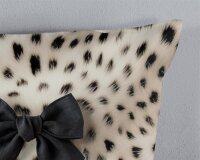 Pure Bettw&auml;sche 135x200 + 1 x 80x80 cm Mikrofaser Ragna Leopardenmuster mit Schleife natur