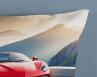 Good Morning Bettw&auml;sche 135x200 + 1 x 80x80 cm Renforc&eacute; Cabrio Roter Sportwagen bunt