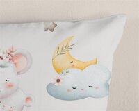 Good Morning Bettw&auml;sche 135x200 + 1 x 80x80 cm Renforc&eacute; Hugs Tiere mit ihren Babys natur
