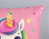Good Morning Bettwäsche 155x220 + 1 x 80x80 cm Flanell Daya  rosa