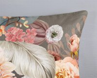 Good Morning Bettwäsche 135x200 + 1 x 80x80 cm Flanell Rhode Blumen braun