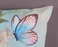 Good Morning Bettw&auml;sche 135x200 + 1 x 80x80 cm Renforc&eacute; Mayla Blumen und Schmetterlinge blau