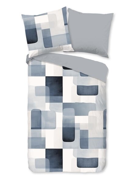 Good Morning Bettwäsche 135x200 + 1 x 80x80 cm Renforcé Aiden abstrakt / modern blau