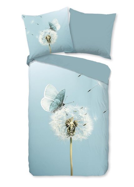 Good Morning Bettw&auml;sche 135x200 + 1 x 80x80 cm Renforc&eacute; Papillon  blau