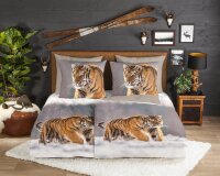 Good Morning Bettwäsche 155x220 + 1 x 80x80 cm Flanell Siberian  natur