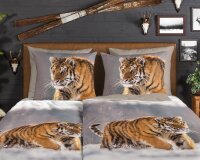 Good Morning Bettwäsche 155x220 + 1 x 80x80 cm Flanell Siberian  natur