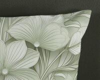 Good Morning Bettwäsche 155x220 + 1 x 80x80 cm Renforcé Artdeco Blumen grün