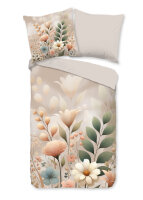Good Morning Bettw&auml;sche 200x200 + 2 x 80x80 cm Renforc&eacute; Ingrid Blumen natur
