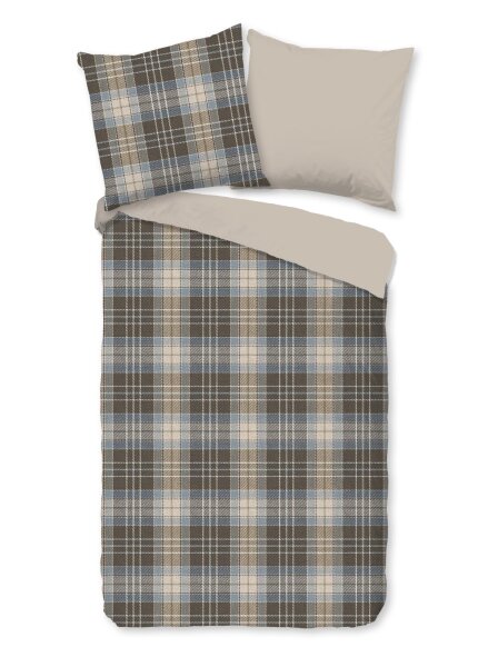 Good Morning Bettwäsche 155x220 + 1 x 80x80 cm Flanell Cambridge  braun