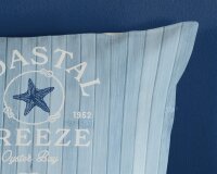 Good Morning Bettw&auml;sche 135x200 + 1 x 80x80 cm Renforc&eacute; Breeze Holzplanken/ Maritim blau