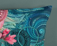 HIP Bettwäsche 155x220 + 1 x 80x80 cm Mako Satin Zarha Mandalas und Blumen blau