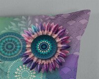 HIP Bettw&auml;sche 135x200 + 1 x 80x80 cm Mako Satin Vespera Mandalas mit Pflanzen und V&ouml;geln gr&uuml;n
