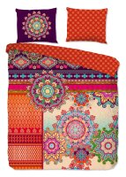 HIP Bettw&auml;sche 155x220 + 1 x 80x80 cm Mako Satin Sherhia bunte Mandalas bunt
