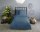 Descanso Bettwäsche 100x135 + 1 x  40x60 cm Mako Satin Hotel Sevilla ruhiger Satin-Streifen blau