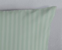 Descanso Bettwäsche 200x200 + 2 x 80x80 cm Mako Satin Hotel Sevilla ruhiger Satin-Streifen grün