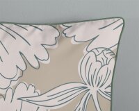 Descanso Bettwäsche 200x200 + 2 x 80x80 cm Mako Satin Ancona Blumen natur
