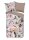 Descanso Bettwäsche 200x200 + 2 x 80x80 cm Mako Satin Colinda Blumen grau